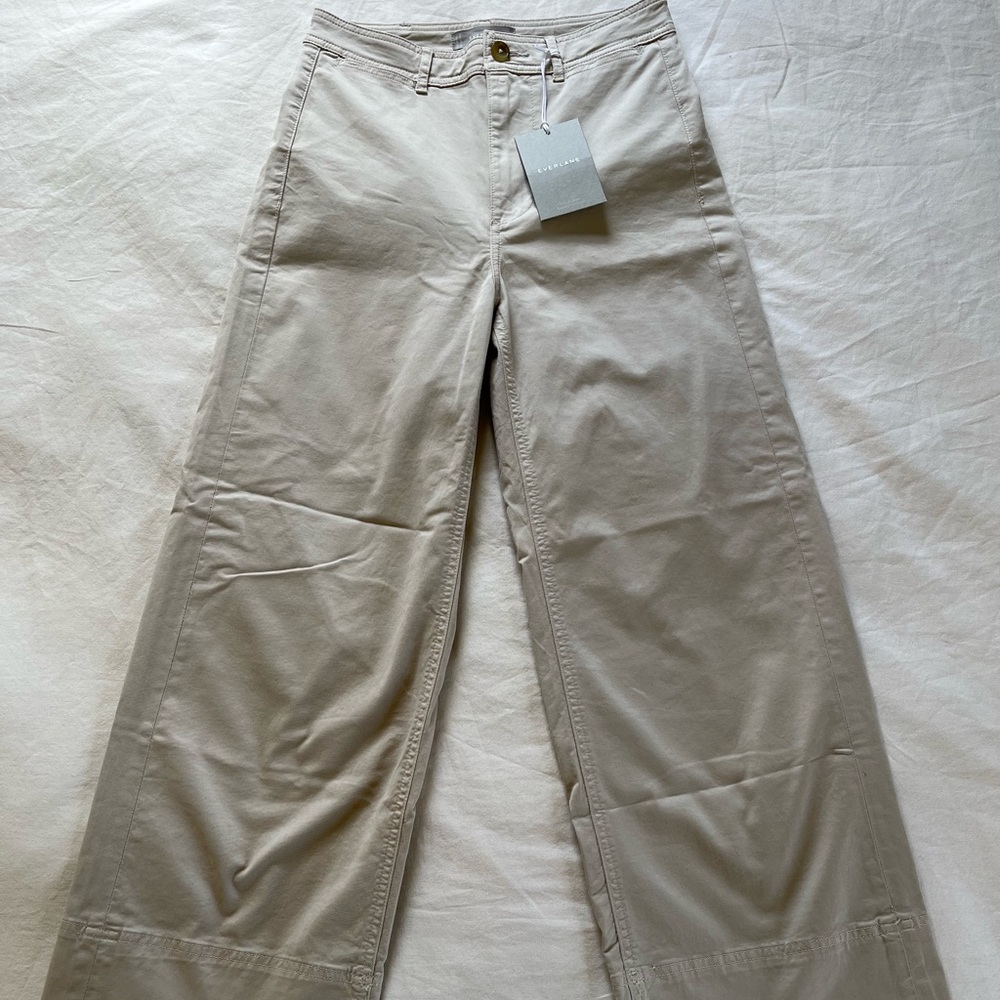 Women’s Everlane Wide-Leg Crop Chino - Sand Sz 0